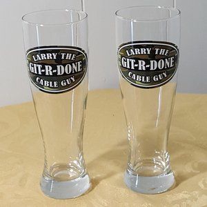 Larry the Cable Guy Git-R-Done Beer Glass set of 2